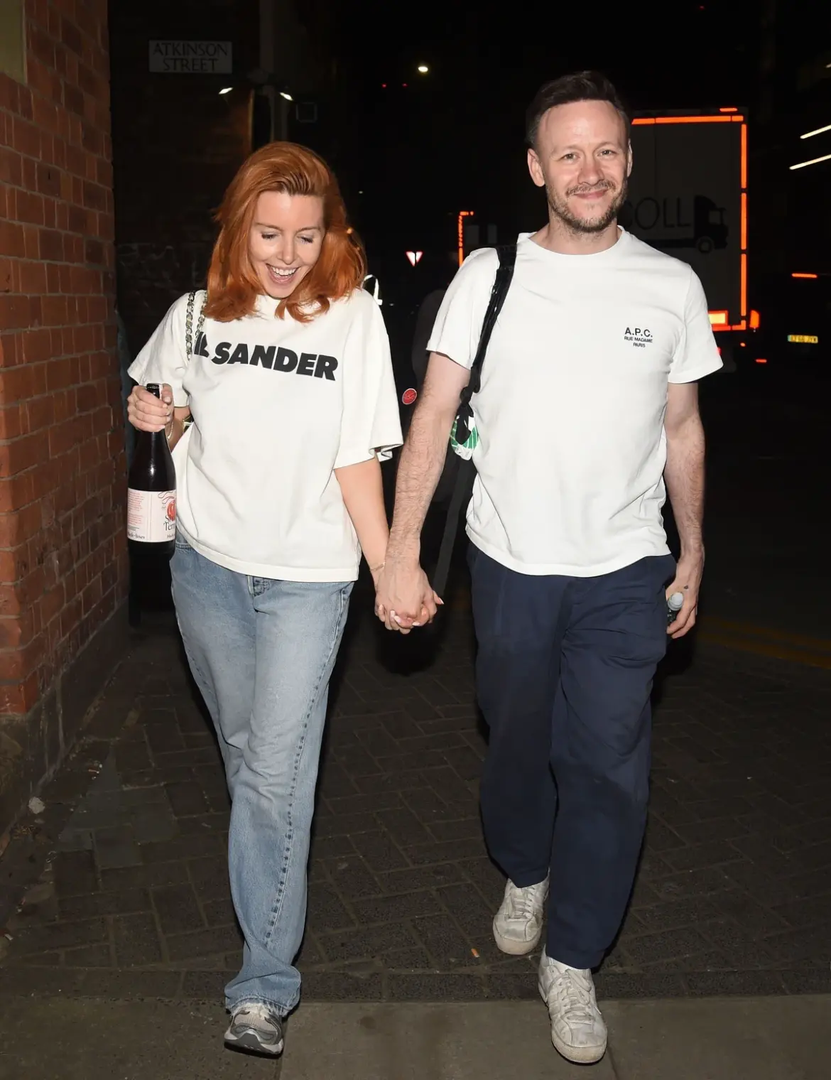 Stacey Dooley and Kevin Clifton Spotted Exiting The Palace Theatre After Ghost Story Performance in Manchester 08-16-2025