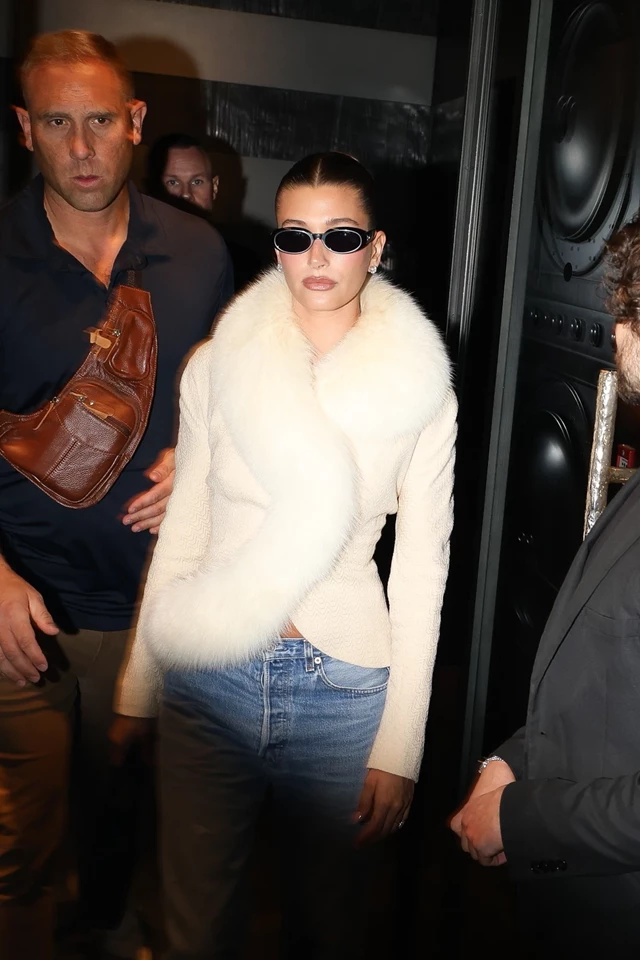 Hailey Bieber Exits the Costes party During Fashion Week in Paris 09-30-2025